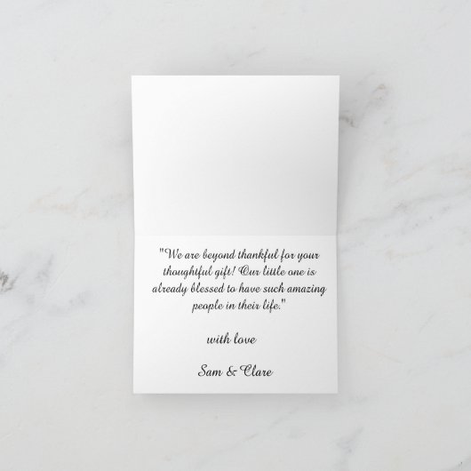 Dankbaarheid in elke kleine hand" bedankkaart (Binnen)