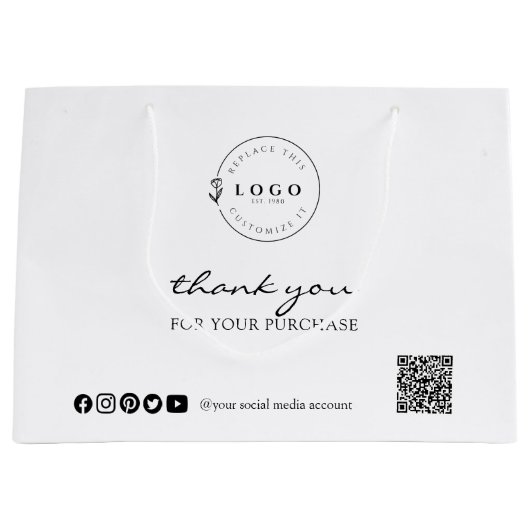 Dankbaarheid in Hand Aangepaste Bedankje Aankoop Groot Cadeauzakje (Voorkant)