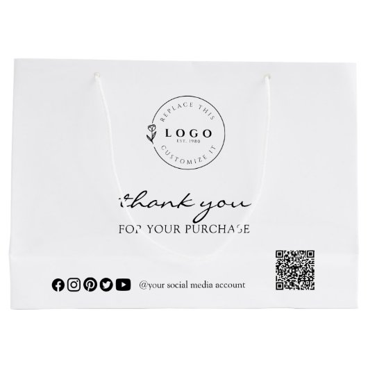 Dankbaarheid in Hand Aangepaste Bedankje Aankoop Groot Cadeauzakje (Achterkant)