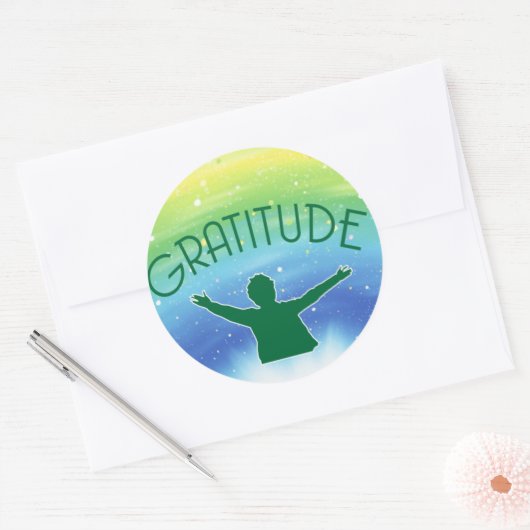 Dankbaarheid Inspirerend Ronde Sticker (Envelop)