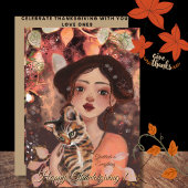 Dankbaarheid is Alles Herfst Kattenliefhebber Kaar Feestdagenkaart