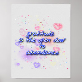 dankbaarheid is de deur opengezet voor overvloed poster