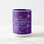 dankbaarheid is open deur voor overvloed Two-Tone  Tweekleurige Koffiemok (Center)