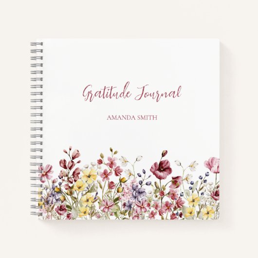 Dankbaarheid Journal Notitieboek Script Flowers Na (Voorkant)