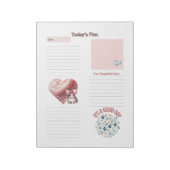 Dankbaarheid Kinder Roze Bunny Paw Prints Notitieb Notitieblok (Linkerzijde)