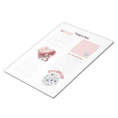 Dankbaarheid Kinder Roze Bunny Paw Prints Notitieb Notitieblok (Schuin)