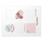 Dankbaarheid Kinder Roze Bunny Paw Prints Notitieb Notitieblok (Voorkant)