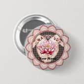 Dankbaarheid Lotus pin knop Ronde Button 5,7 Cm (Voorkant /achterkant)