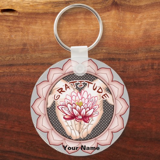 Dankbaarheid Lotus sleutelhanger (Voorkant)