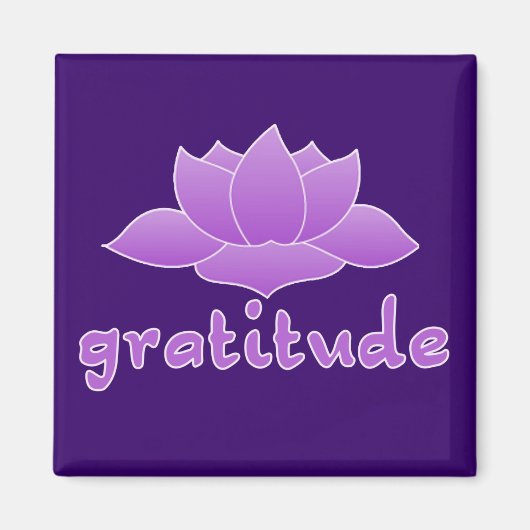 Dankbaarheid met Violet Lotus Magneet (Voorkant)
