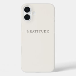 Dankbaarheid – Minimale typografie  iPhone 16 Plus Hoesje