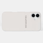 Dankbaarheid – Minimale typografie iPhone Hoesje (Achterkant horizontaal)