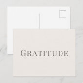 Dankbaarheid – Minimalistisch typografie ontwerp Briefkaart (Voorkant / Achterkant)