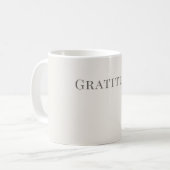 Dankbaarheid – Minimalistisch typografie ontwerp Koffiemok (Voorkant links)