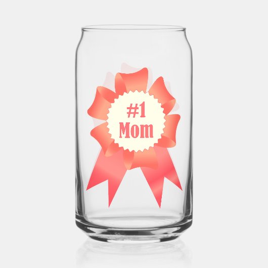 Dankbaarheid Nummer Een Moeder winnaar award lint Blikvorm Glas (Achterkant)