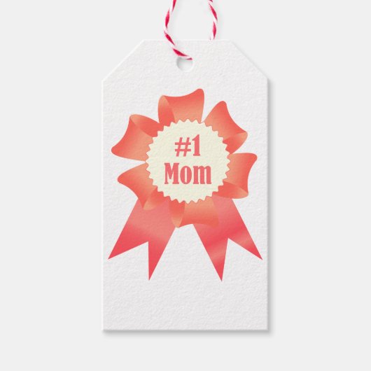 Dankbaarheid Nummer Een Moeder winnaar award lint Cadeaulabel (Voorkant)