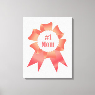 Dankbaarheid Nummer Een Moeder winnaar award lint Canvas Afdruk