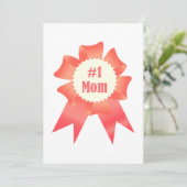 Dankbaarheid Nummer Een Moeder winnaar award lint Feestdagenkaart (Staand voorkant)