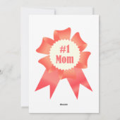 Dankbaarheid Nummer Een Moeder winnaar award lint Feestdagenkaart (Achterkant)