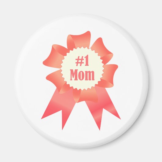 Dankbaarheid Nummer Een Moeder winnaar award lint Magneet (Voorkant)