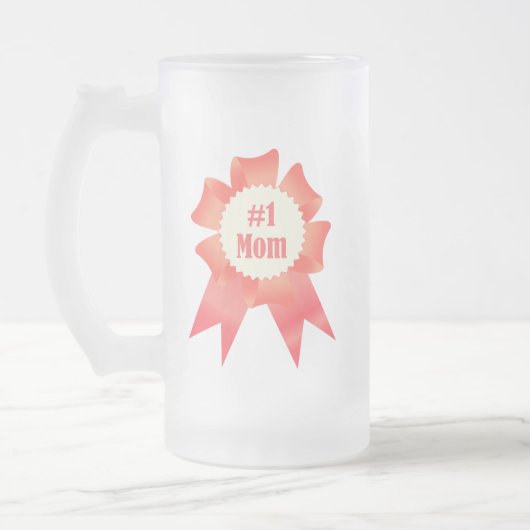 Dankbaarheid Nummer Een Moeder winnaar award lint Matglas Bierpul (Links)