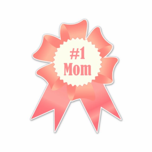 Dankbaarheid Nummer Een Moeder winnaar award lint Sticker (Voorkant)