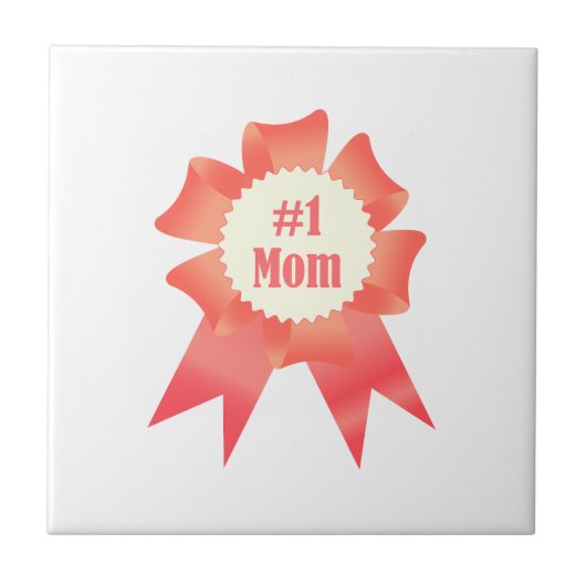 Dankbaarheid Nummer Een Moeder winnaar award lint Tegeltje (Voorkant)