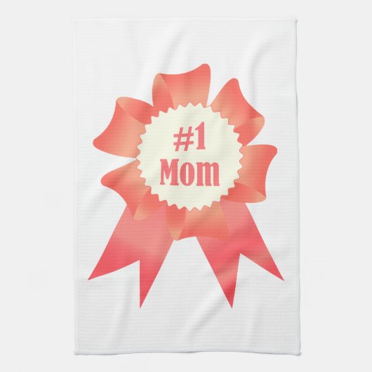 Dankbaarheid Nummer Een Moeder winnaar award lint Theedoek (Verticaal)