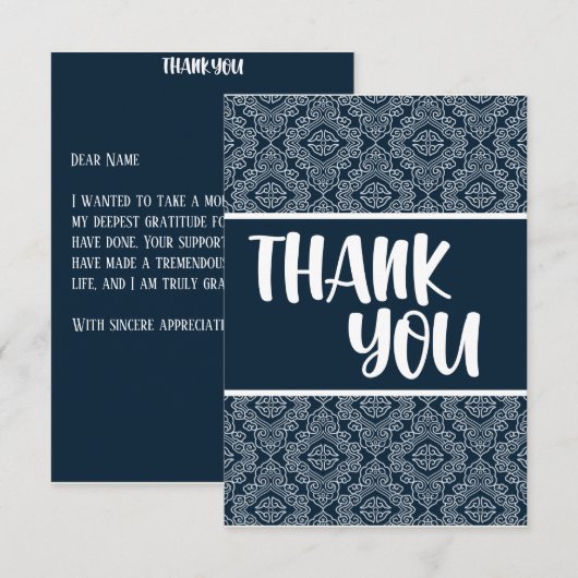 Dankbaarheid ontketend: een oprecht patroon dank u bedankkaart (Voorkant / Achterkant)