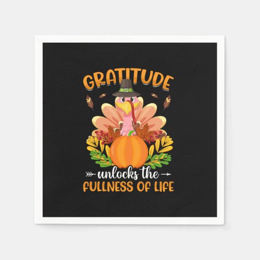 dankbaarheid ontsluit de volheid van het leven servet (Voorkant)