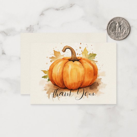 Dankbaarheid oogst pompoen Dank u Notitiekaartje (Voorkant / Achterkant in situ)