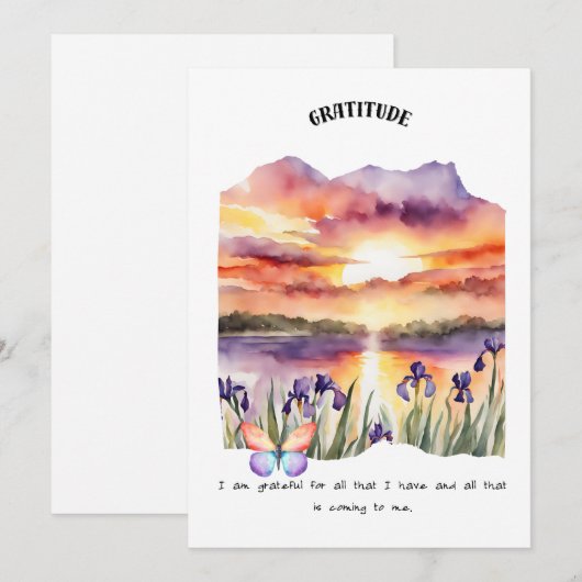 Dankbaarheid Positieve Affirmatie Kaart (Voorkant / Achterkant)