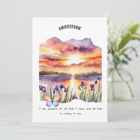 Dankbaarheid Positieve Affirmatie Kaart (Staand voorkant)