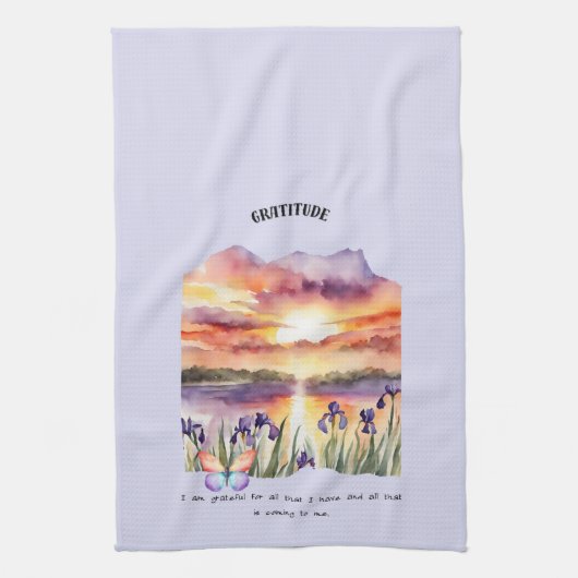 dankbaarheid positieve bevestiging theedoek (Verticaal)