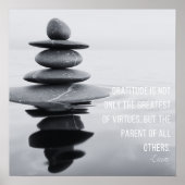 Dankbaarheid Quote Stone Balancing Poster (Voorkant)