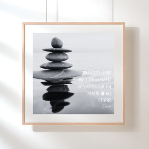 Dankbaarheid Quote Stone Balancing Poster
