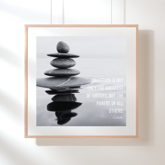 Dankbaarheid Quote Stone Balancing Poster