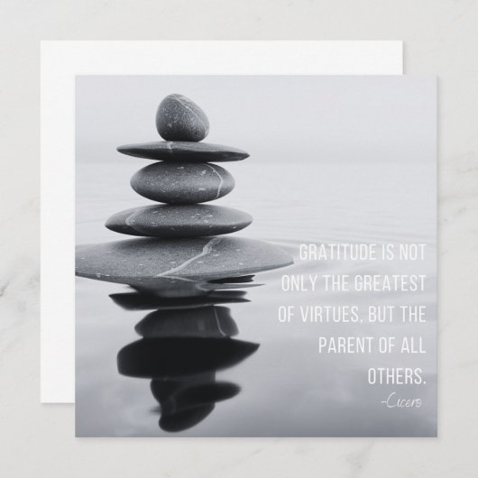 Dankbaarheid Quote Stone Balancing Wenskaart (Voorkant / Achterkant)