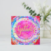 Dankbaarheid Roze aanmoediging voor iedereen Bedankkaart (Staand voorkant)