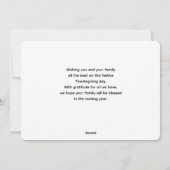 Dankbaarheid Tafel Overvloedige Oogst Feestdagenkaart (Achterkant)