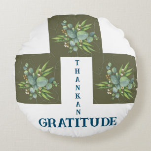DANKBAARHEID THANKAN IN GROENACHTIGE KLEUR ROND KU KUSSEN