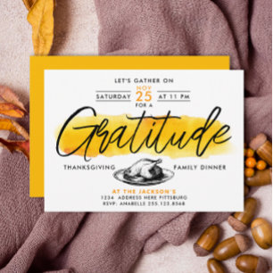 Dankbaarheid Turkije Thanksgiving Diner Waterverf Kaart