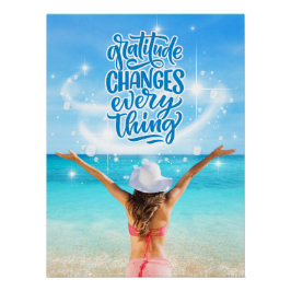 Dankbaarheid verandert alles Tropical Beach Post Perfect Poster