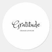 Dankbaarheid Verandert Houding Thanksgiving Herfst Ronde Sticker (Voorkant)