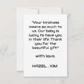 Dankbaarheid verpakt in schattigheid bedankkaart (Achterkant)