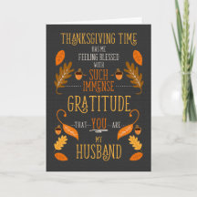Dankbaarheid voor echtgenoot met Thanksgiving