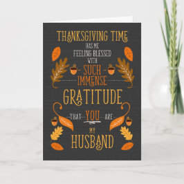Dankbaarheid voor echtgenoot met Thanksgiving Feestdagen Kaart