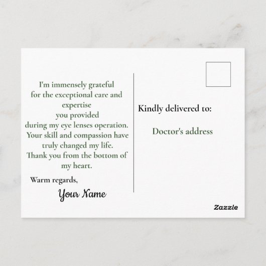 Dankbaarheid voor een vernieuwde visie briefkaart (Achterkant)