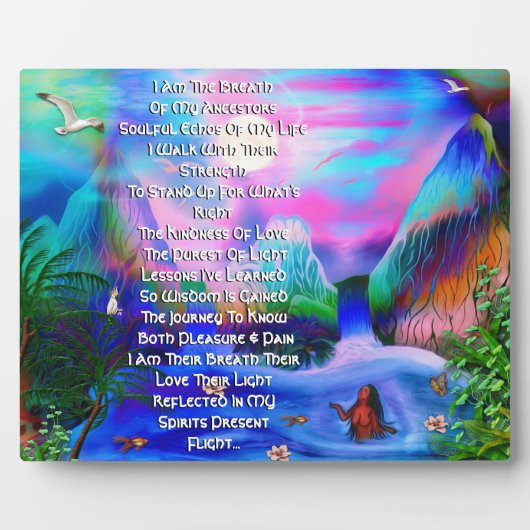 Dankbaarheid Voorouder Gedicht Tafelblad Plaquette Fotoplaat (Voorkant)