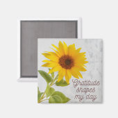 Dankbaarheid vormt mijn dag Positieve Quote Zonneb Magneet (Voorkant / Achterkant)